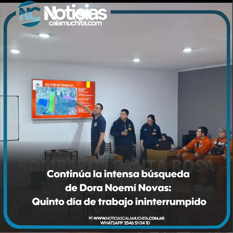 Continúa la intensa búsqueda de Dora Noemí Novas  Quinto día de trabajo ininterrumpido