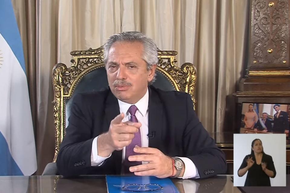 Alberto Fernadez Primera Cadena Nacional