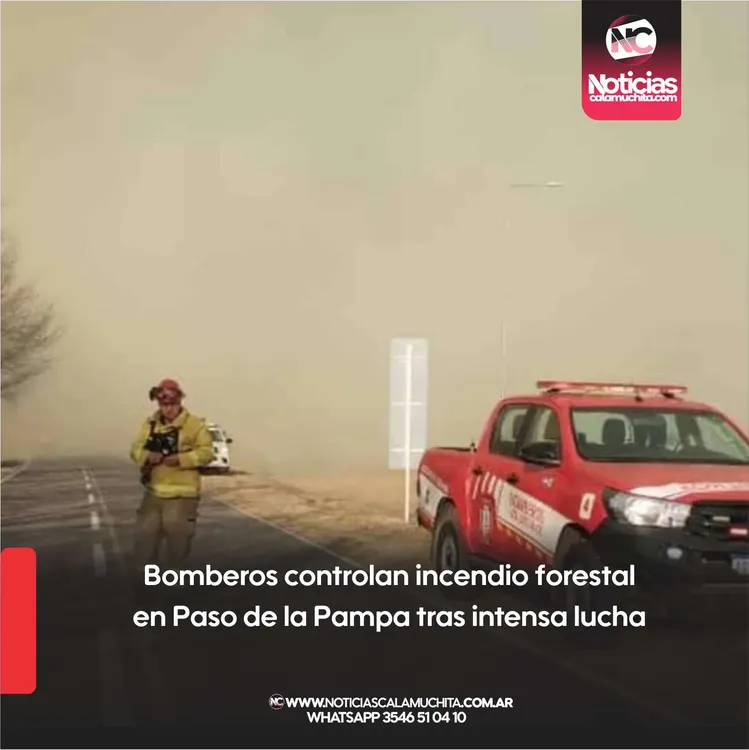 Bomberos controlan incendio forestal en Paso de la Pampa tras intensa lucha