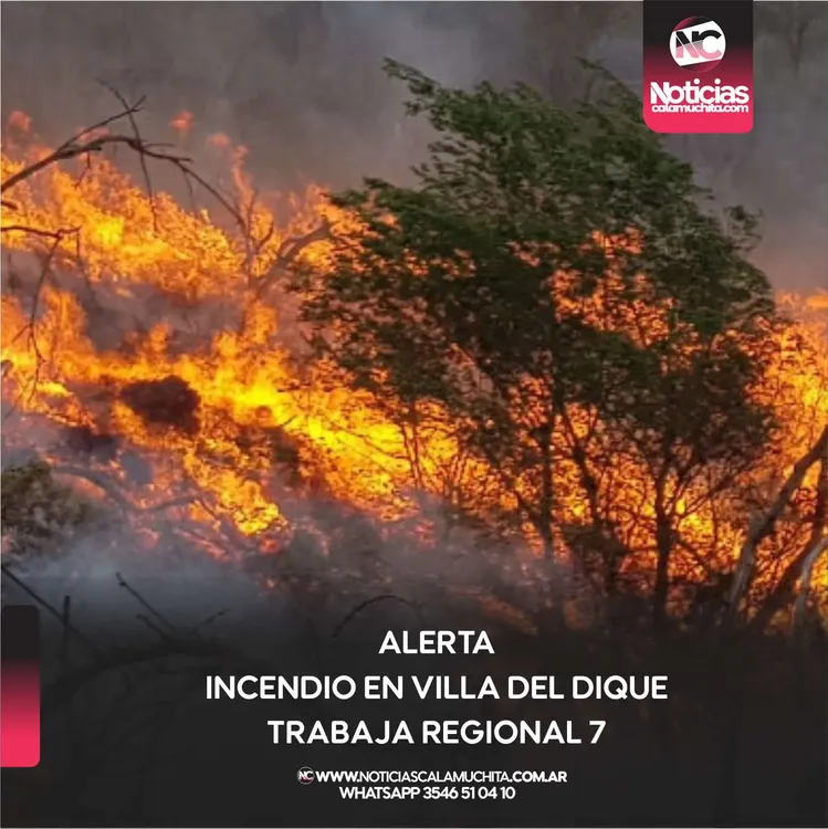 Alerta incendio villa del dique