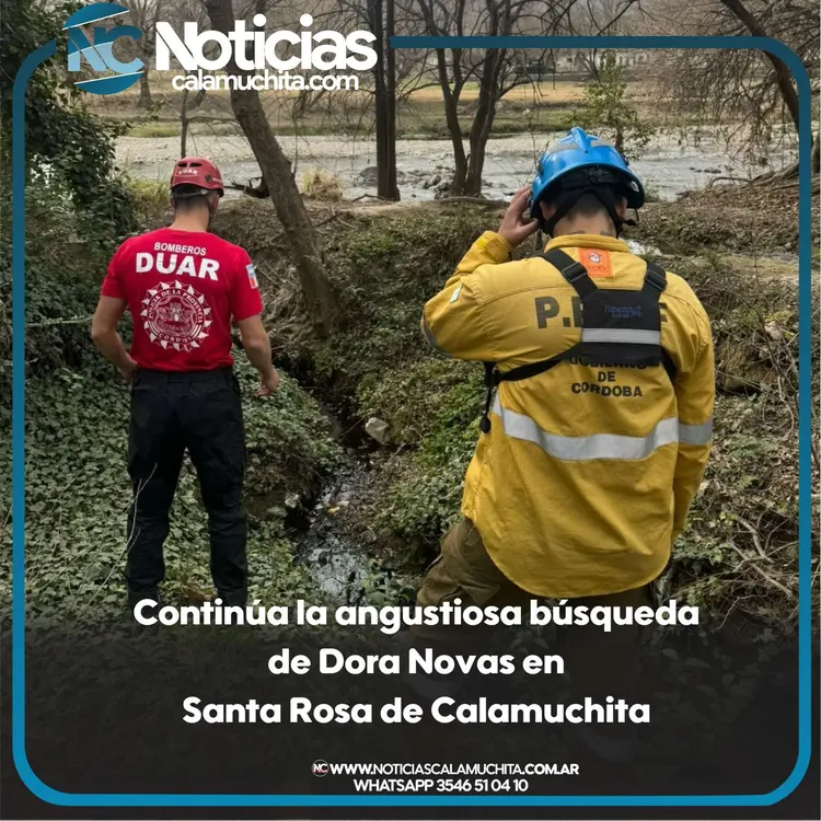 Continúa la angustiosa búsqueda de Dora Novas en Calamuchita