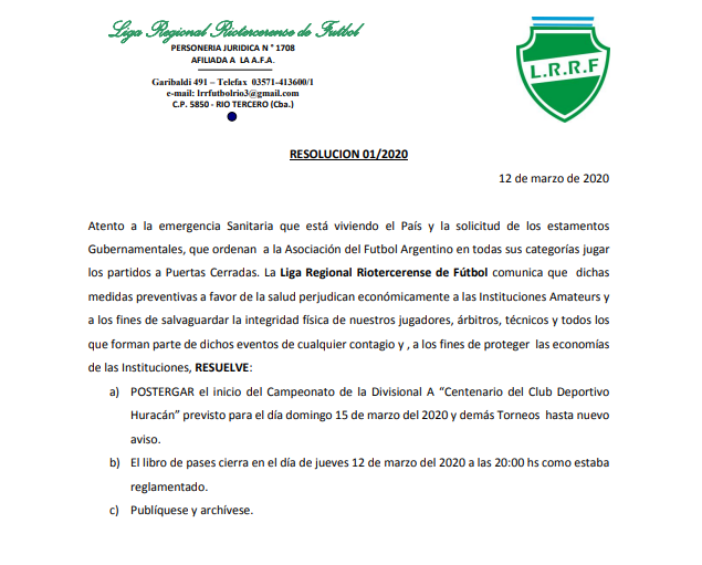 Comunicado Liga Rio 3