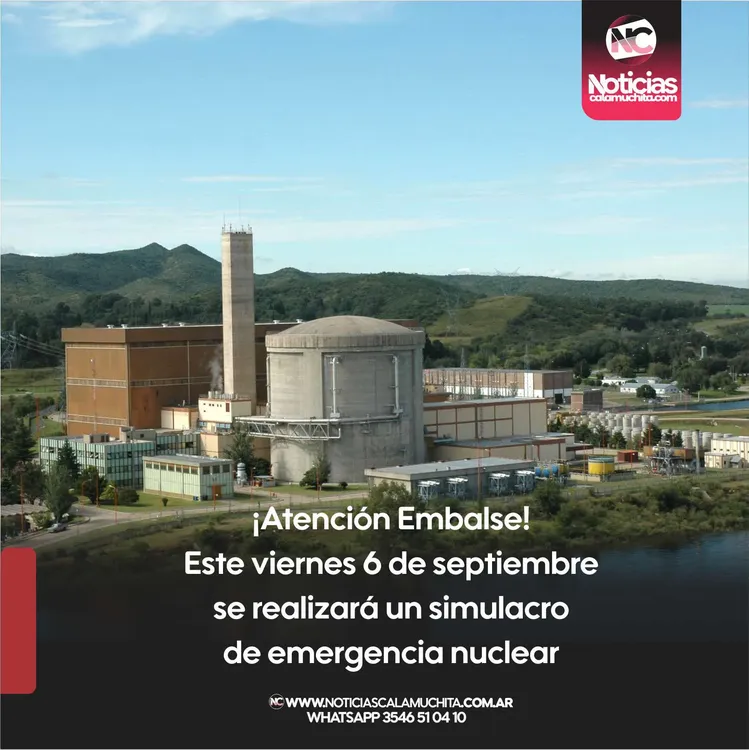 Este viernes 6 de septiembre se realizará un simulacro de emergencia nuclear