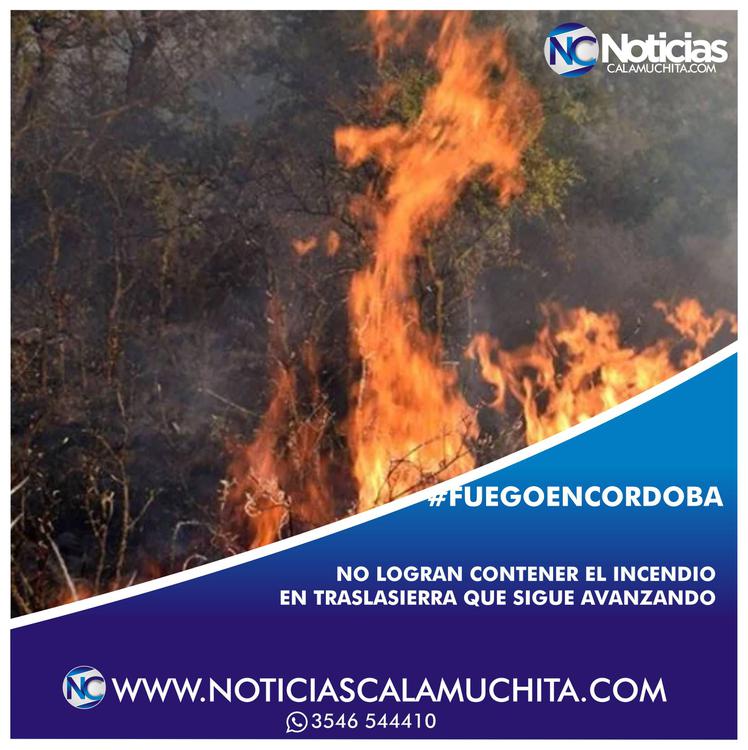 No logran contener el incendio en Traslasierra que sigue avanzando