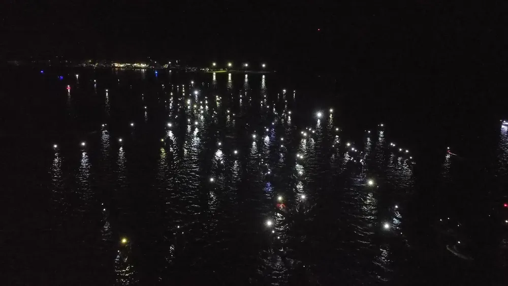 remada nocturna embalse