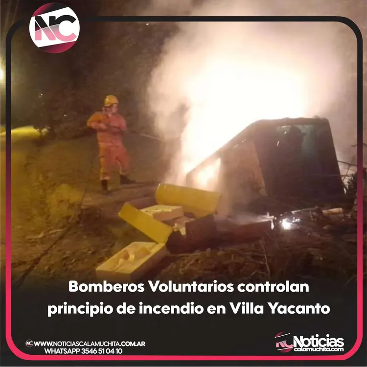 Bomberos Voluntarios controlan principio de incendio en Villa Yacanto