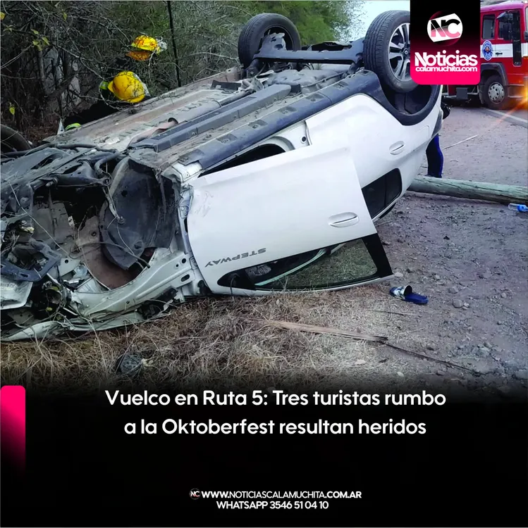 Vuelco en Ruta 5 Tres turistas rumbo a la Oktoberfest resultan heridos