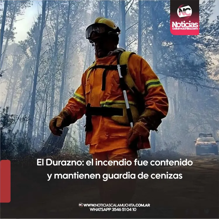 El Durazno el incendio fue contenido y mantienen guardia de cenizas