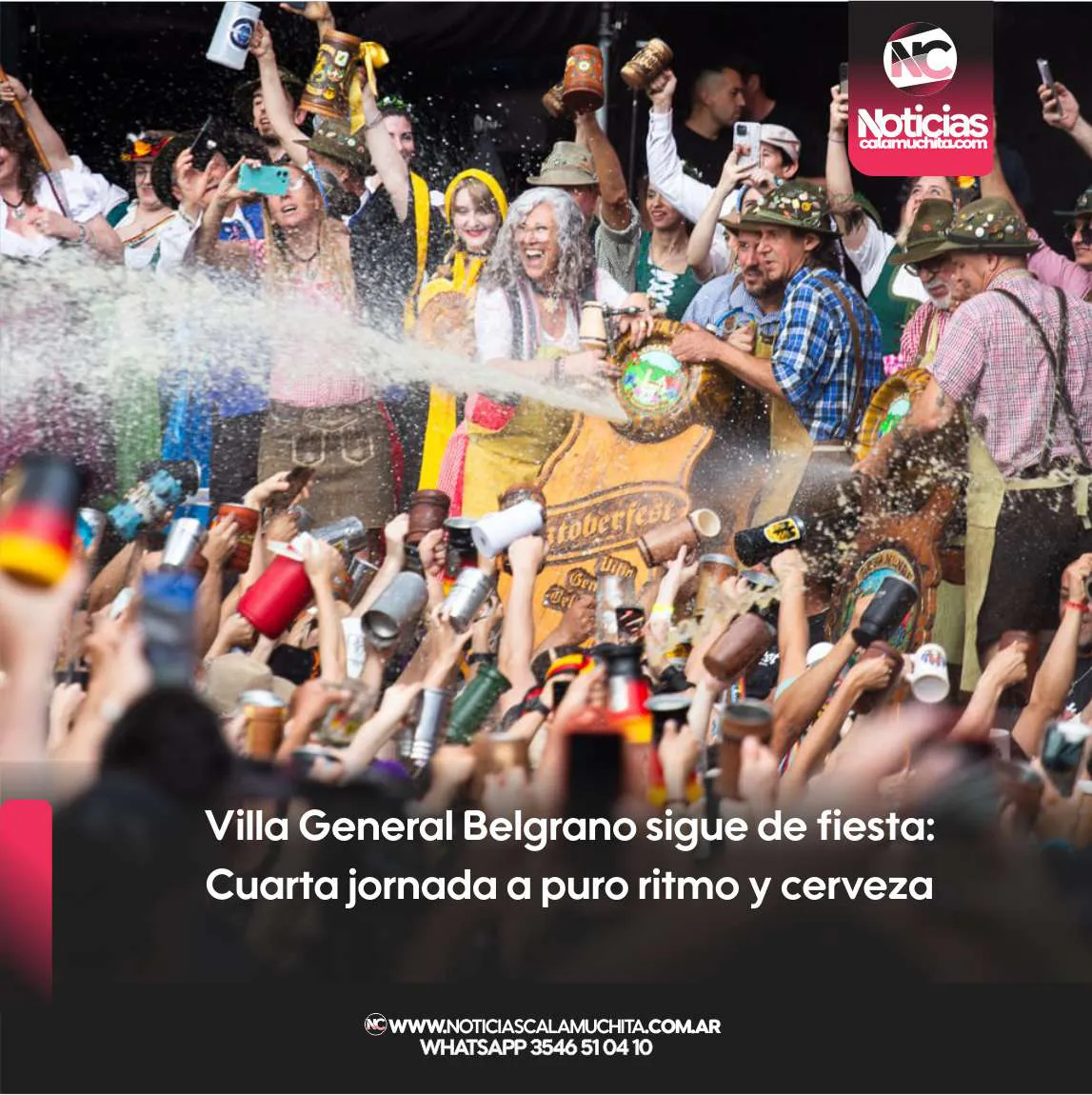 Villa General Belgrano sigue de fiesta Cuarta jornada a puro ritmo y cerveza