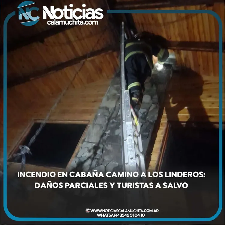 incendio en cabaña