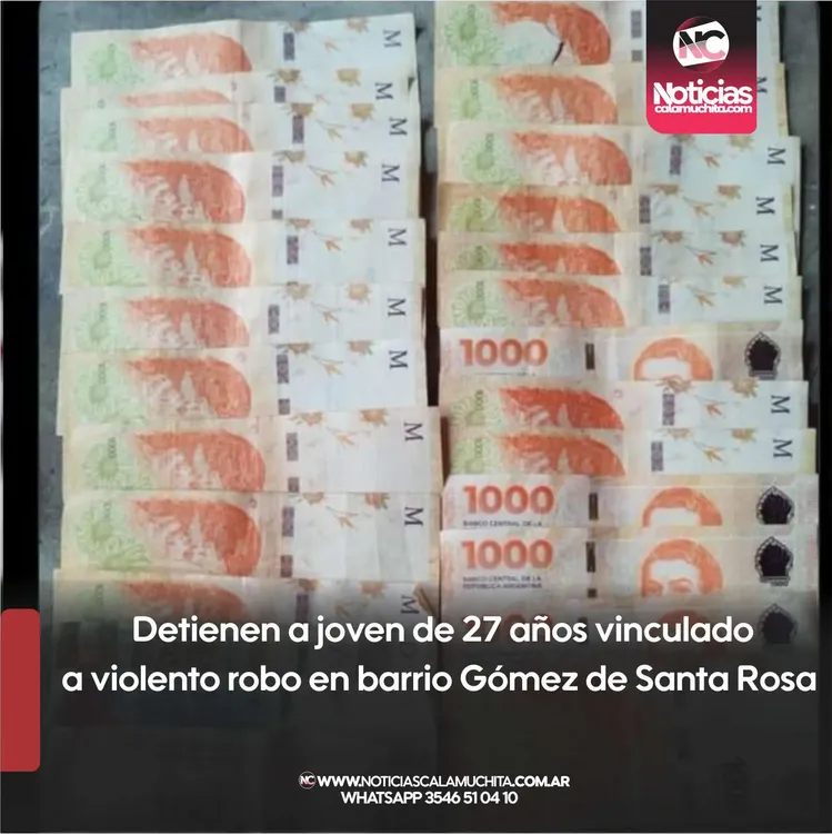 Detienen a joven de 27 años vinculado a violento robo en barrio Gómez de Santa Rosa
