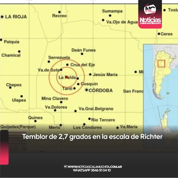 Temblor de 2,7 grados en la escala de Richter