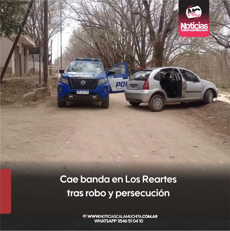 Cae banda en Los Reartes tras robo y persecución
