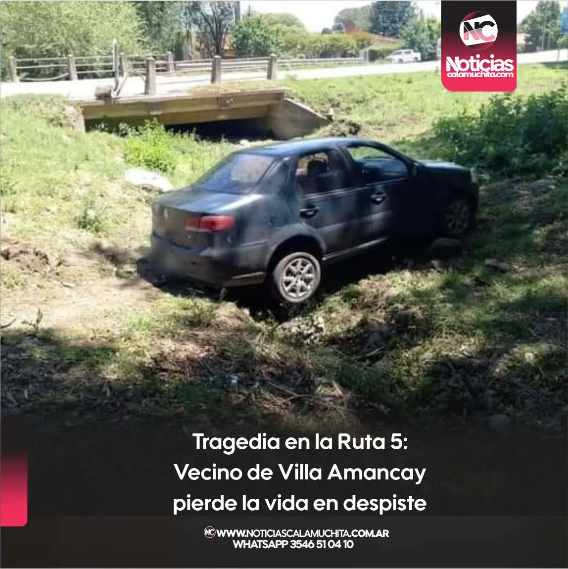 Tragedia en la Ruta 5  Vecino de Villa Amancay pierde la vida en despiste